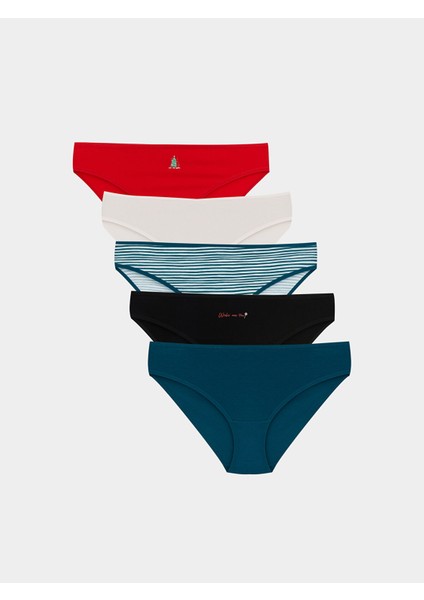 Yeni Sezon Baskılı Bikini Külot 5'li