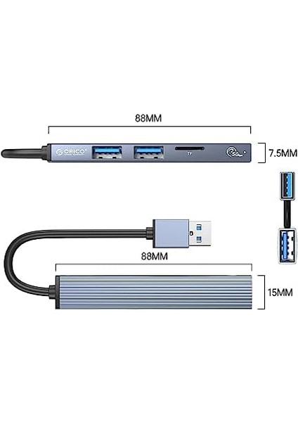 Hub Usb-A 5gbps 3*usb-A, Microsd, Alüminyum fiyatları