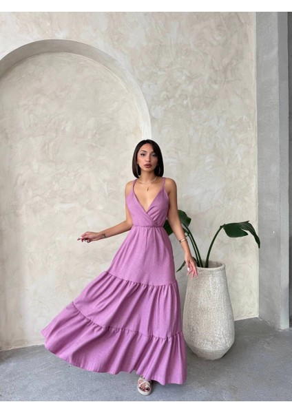 Lvsqvr Fırfırlı Katlı Elbise S255049 Gül (Beden: M) indirimleri