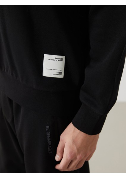 Yeni Sezon Dik Yaka Uzun Kollu Erkek Kalın Sweatshirt modelleri