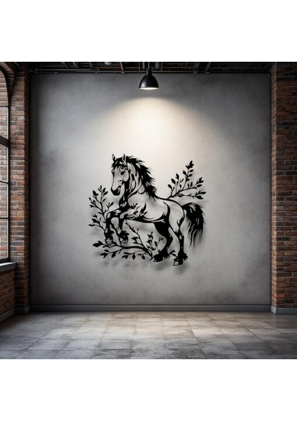 At Figürü Metal Duvar Dekoru – Doğa ve Özgürlük Temalı Modern Sanat Tasarımı