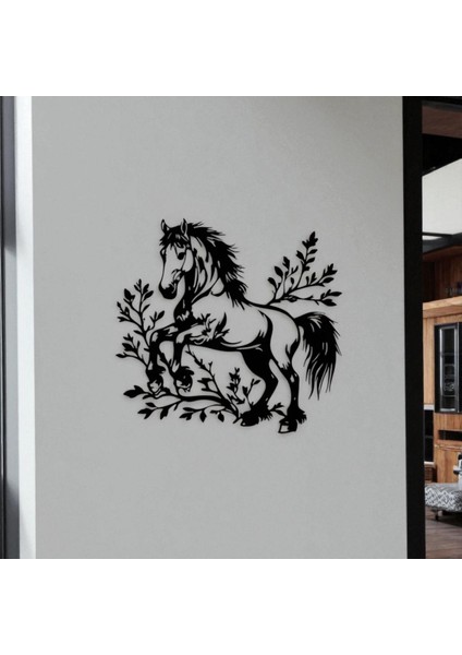 At Figürü Metal Duvar Dekoru – Doğa ve Özgürlük Temalı Modern Sanat Tasarımı fırsatları