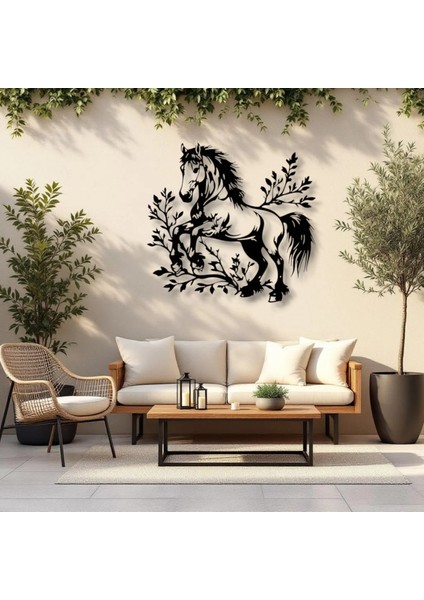 At Figürü Metal Duvar Dekoru – Doğa ve Özgürlük Temalı Modern Sanat Tasarımı