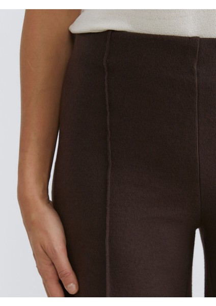 Yeni Sezon Beli Lastikli Geniş Paça Kadın Triko Pantolon modelleri