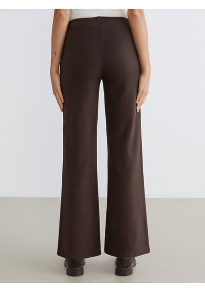 Yeni Sezon Beli Lastikli Geniş Paça Kadın Triko Pantolon fırsatları