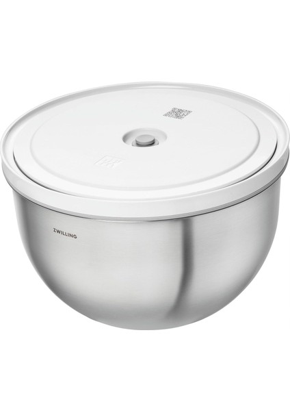 Fresh & Save Bowls Vakumlu Saklama Kabı, L, 24 Santimetre, Paslanmaz Çelik, Metalik Gri