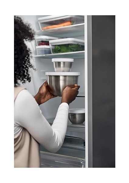 Fresh & Save Bowls Vakumlu Saklama Kabı, L, 24 Santimetre, Paslanmaz Çelik, Metalik Gri modelleri