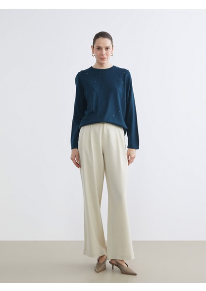 Yeni Sezon Bisiklet Yaka Desenli Kadın Triko Kazak fiyatları