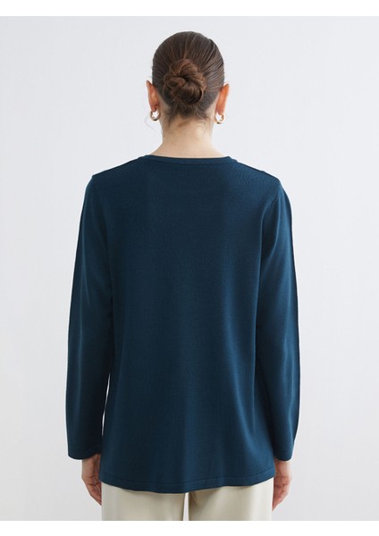 Yeni Sezon Bisiklet Yaka Desenli Kadın Triko Kazak fırsatları