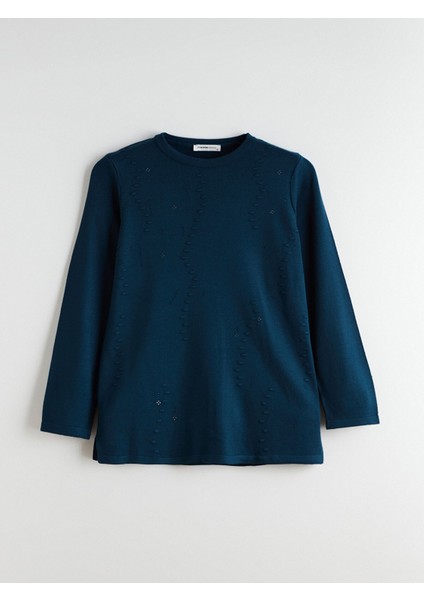 Yeni Sezon Bisiklet Yaka Desenli Kadın Triko Kazak indirimleri