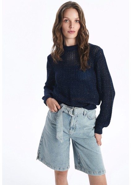 Yeni Sezon Bisiklet Yaka Ajurlu Uzun Kollu Kadın Triko Kazak fiyatları