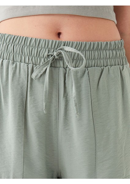 Yeni Sezon Beli Lastikli Rahat Kalıp Keten Görünümlü Kadın Pantolon modelleri