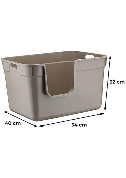 Tanos Yarı Açık Kedi Tuvaleti 54X40X32 - Bej modelleri