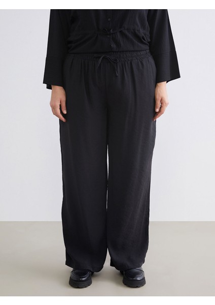 Yeni Sezon Beli Lastikli Geniş Paça Kadın Pantolon fiyatları