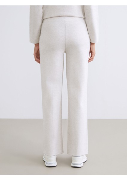 Yeni Sezon Beli Lastikli Geniş Paça Kadın Triko Pantolon fırsatları