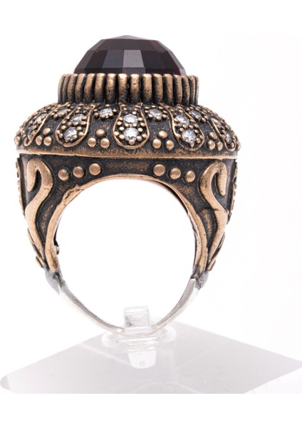 Kırmızı Taşlı Antik Dokulu 925 Ayar Gümüş Erkek Yüzük – Gösterişli Bir Parça indirimleri