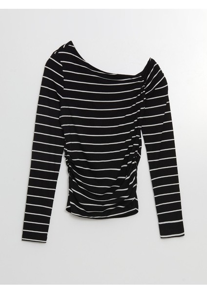 Yeni Sezon Kayık Yaka Çizgili Kadın Body indirimleri