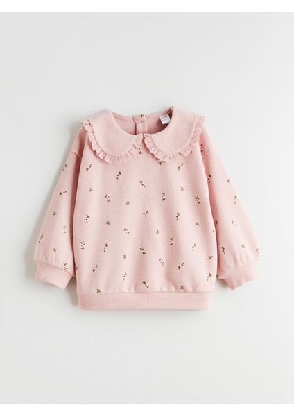 Yeni Sezon Bebe Yaka Kız Çocuk Sweatshirt