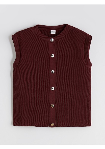 Yeni Sezon Bisiklet Yaka Kız Çocuk Triko Yelek