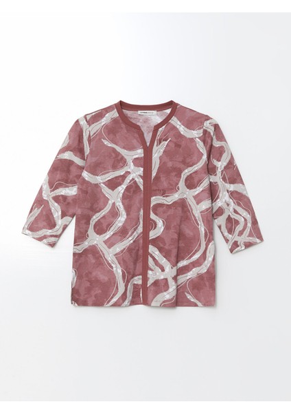 Yeni Sezon Kaçık Yaka Desenli Kadın Bluz indirimleri