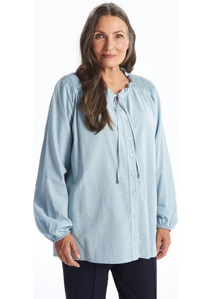 Yeni Sezon Bağlamalı Yaka Kadın Bluz