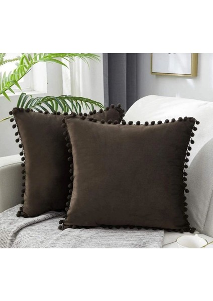 2'li Ponponlu Kırlent Kılıf Seti 40 x 40