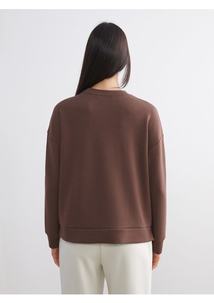 Yeni Sezon Bisiklet Yaka Oversize Kadın Sweatshirt fırsatları