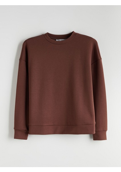 Yeni Sezon Bisiklet Yaka Oversize Kadın Sweatshirt indirimleri