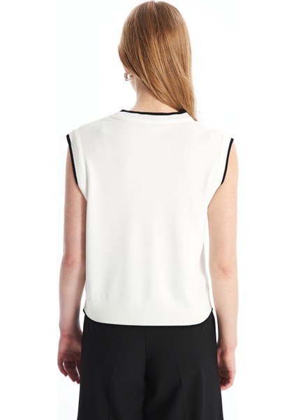 Yeni Sezon Kadın V Yaka Düz Triko Süveter fırsatları