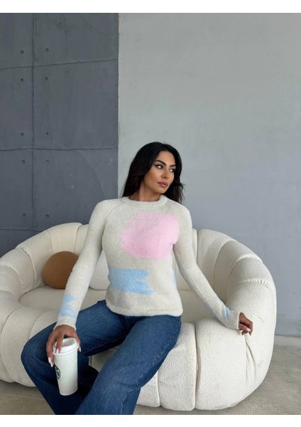 Sptrns Bıyıklı Triko Kazak Beyaz (Beden: Standart) fırsatları