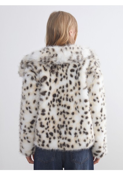 Yeni Sezon Ceket Yaka Leopar Desenli Kadın Kürk Mont indirimleri
