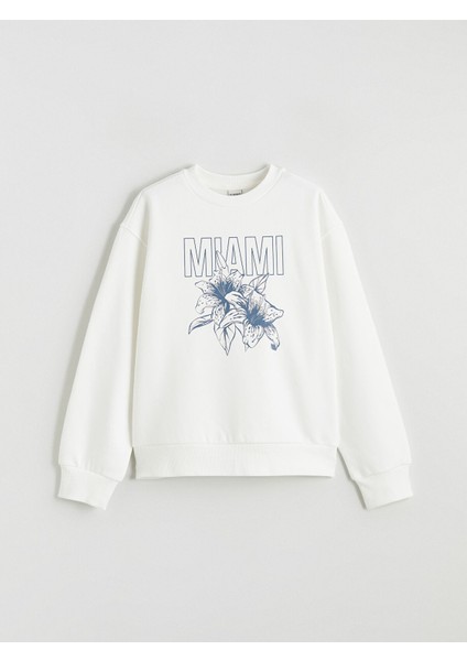 Yeni Sezon Miami Baskılı Kız Çocuk Kalın Sweatshirt