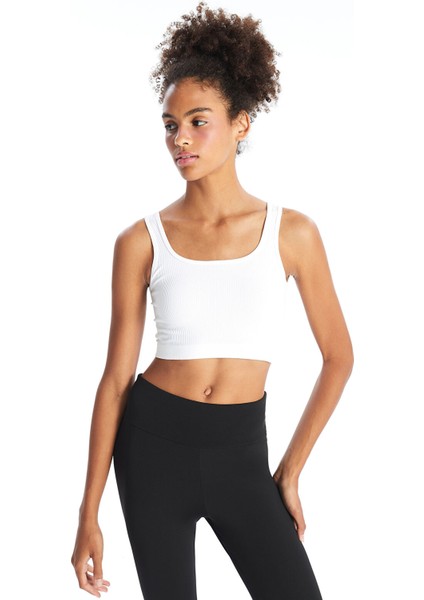 Yeni Sezon U Yaka Düz Askılı Kadın Crop