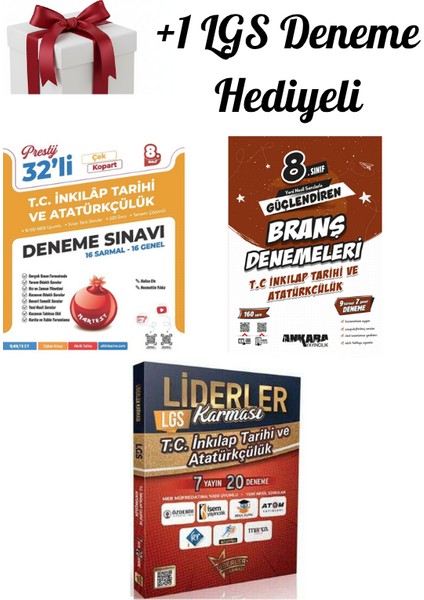 Nartest,ankara,liderler Karması 8.sınıf (Lgs) Inkılap Tarihi Branş Denemeleri +1 Lgs Deneme Hediyeli