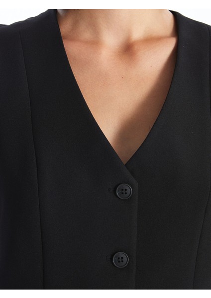 Yeni Sezon Kadın V Yaka Düz Klasik Yelek modelleri