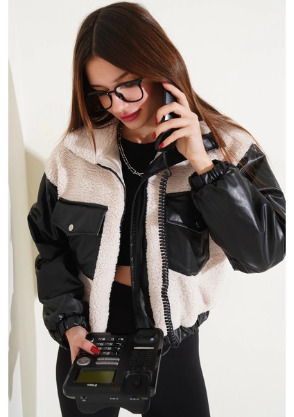 Sptrns Deri Garnili Cepli Peluş Mont Siyah T1253 (Beden: S) modelleri