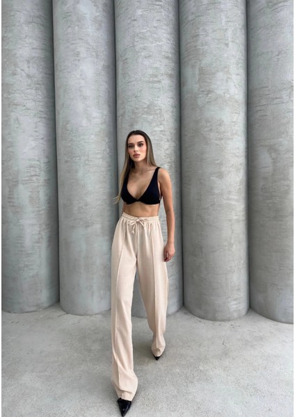 Yzlal Çımalı Keten Pantolon Bej (Beden: M) fiyatları