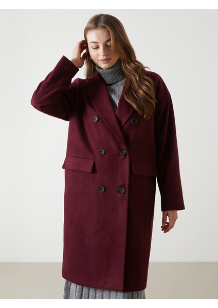 Yeni Sezon Ceket Yaka Kadın Kaşe Kaban