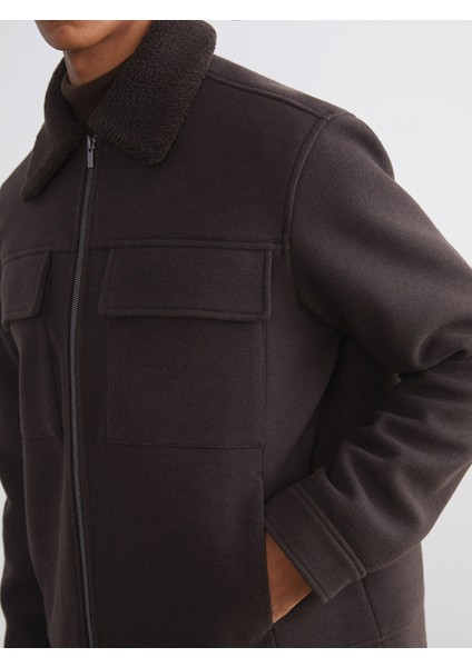 Yeni Sezon Standart Kalıp Kürk Yaka Erkek Kaşe Mont modelleri