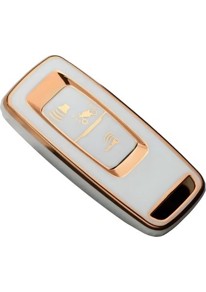 Honda Pcx 2021-2025 Yılı Uyumlu Yeni Model Beyaz Altın Anahtar Kumanda Koruma Kılıfı