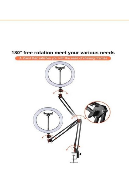 10 Inç 26 cm Ring Light Esnek Masaüstü Mengeneli Tiktoker Ring Light LED Selfie Yayın Işığı