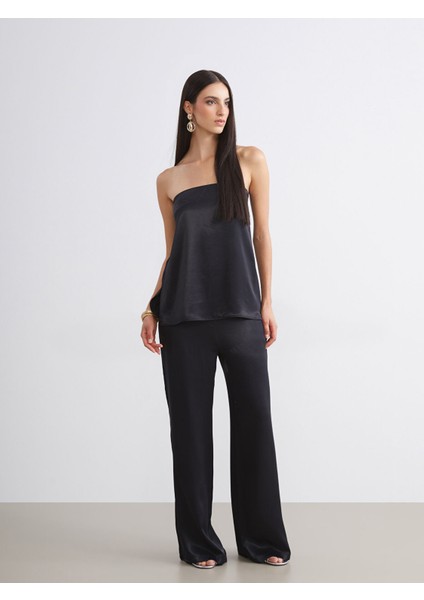 Yeni Sezon Loose Fit Saten Kadın Pantolon