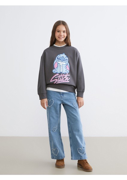 Yeni Sezon Stitch Baskılı Kız Çocuk Kalın Sweatshirt fiyatları