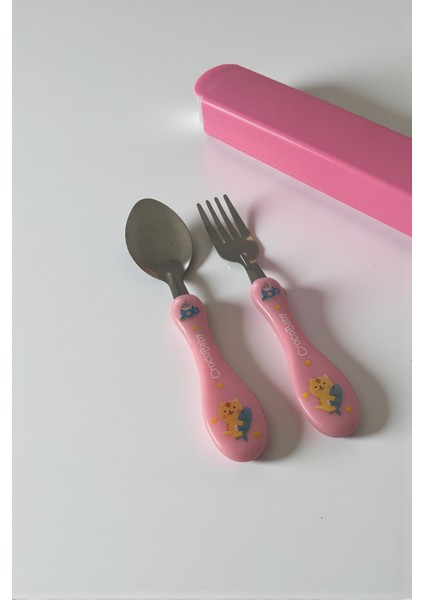 Çocuk Çatal-Kaşık Seti-Kutulu/ Pembe fiyatları