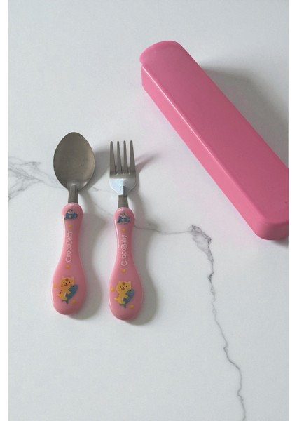 Çocuk Çatal-Kaşık Seti-Kutulu/ Pembe modelleri
