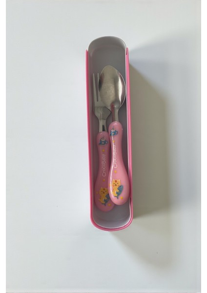 Çocuk Çatal-Kaşık Seti-Kutulu/ Pembe fırsatları