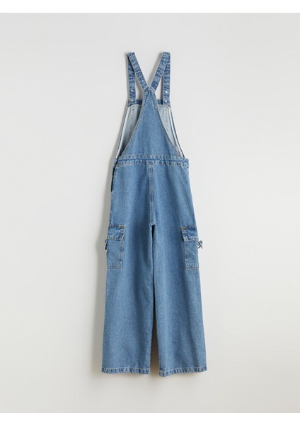 Yeni Sezon Kare Yaka Kız Çocuk Jean Salopet modelleri