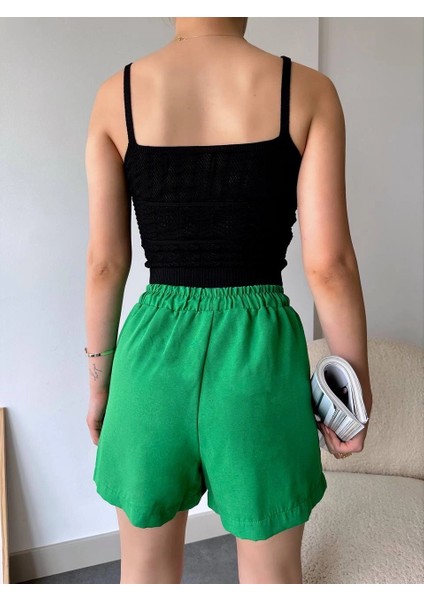 Sptrns Armalı Keten Şort Yeşil S251003 (Beden: M) fiyatları