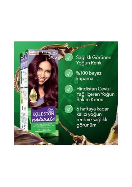 Wella Koleston Naturals Saç Boyası 3/66 Kızıl Kestane modelleri