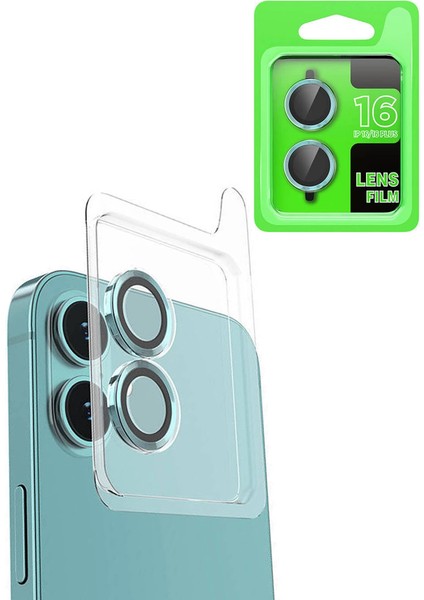Iphone 16 Plus Raze Metal Kamera Lens - Turkuaz